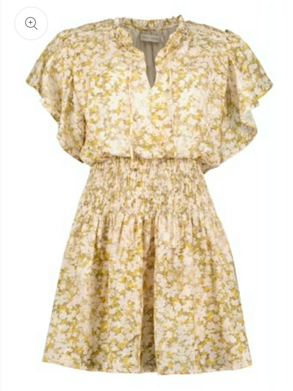 Bishop young yellow floral flutter sleeve dress